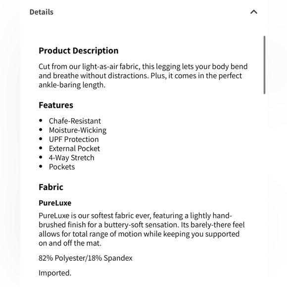 NWT- Fabletics PureLuxe High-Waisted Pocket 7/8 Leggings -MERLOT (24” Inseam) - Picture 11 of 12